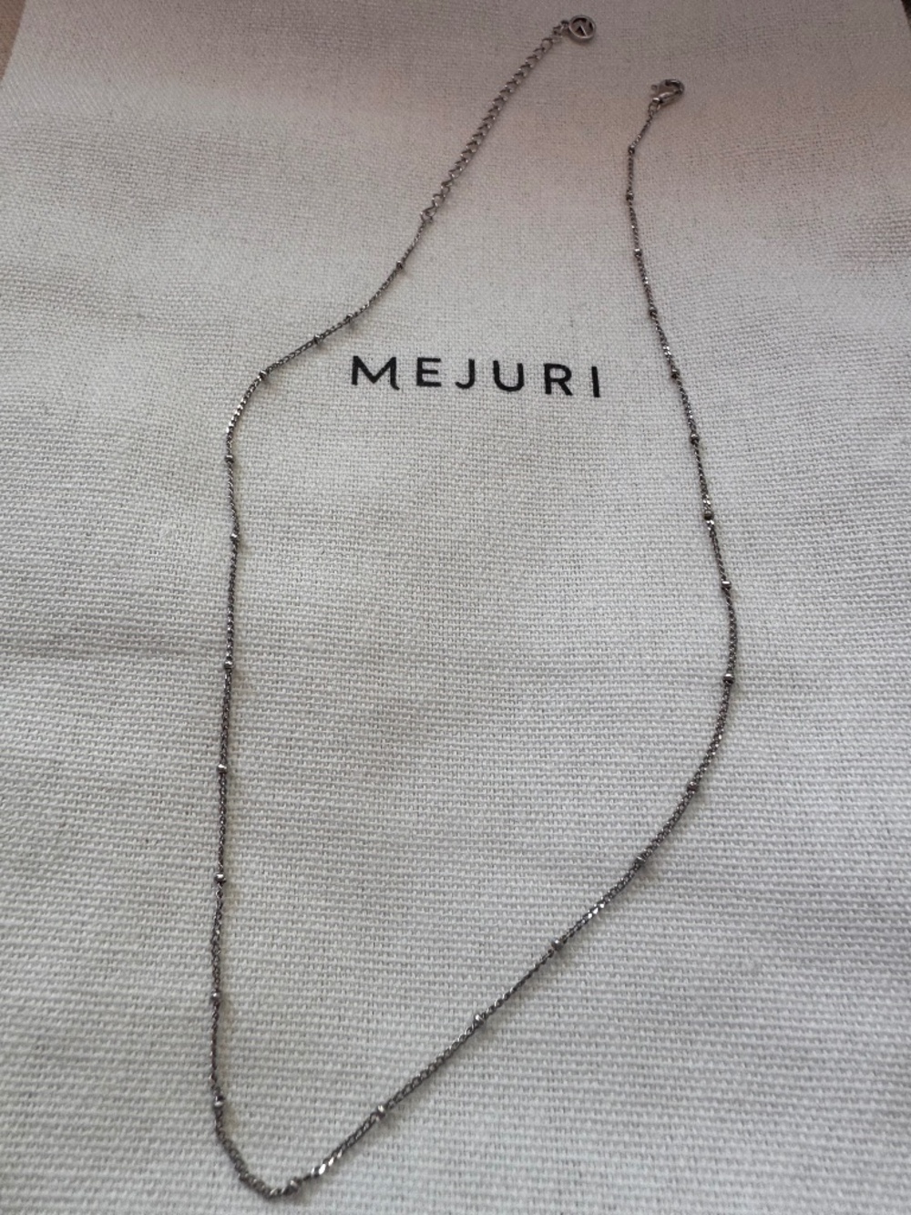 Mejuri Spheres Chain Necklace | Sterling Silver | Box & Pouch Included